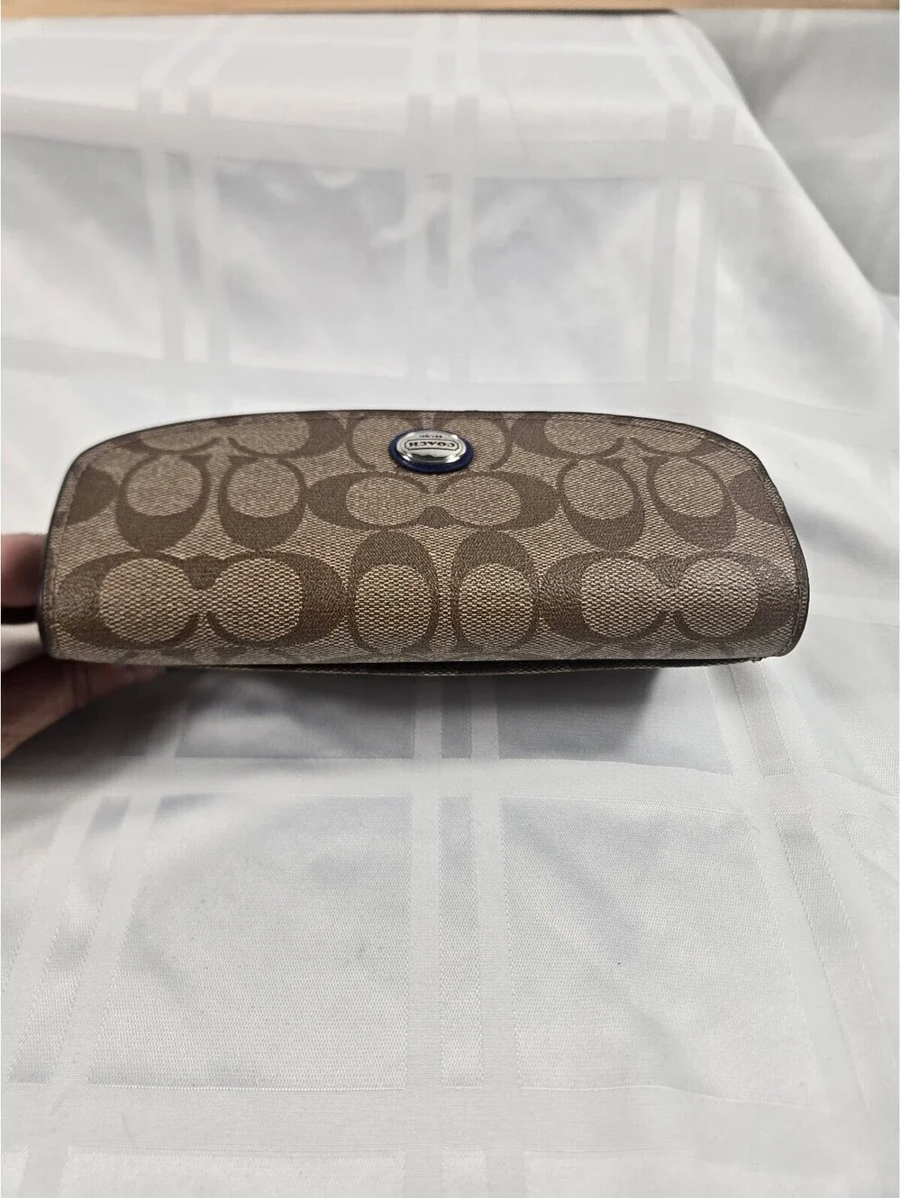 Beautiful Coach Peyton Signature Slim Envelope Wallet Khaki